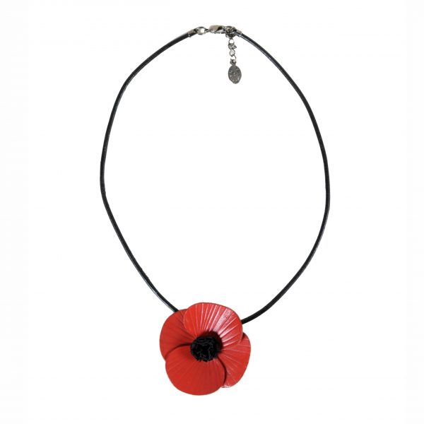 pendentif fleur coquelicot