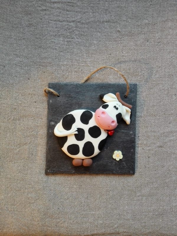 Ardoise VACHE en porcelaine froide