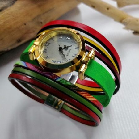 montre bijoux, multi rang multicolore